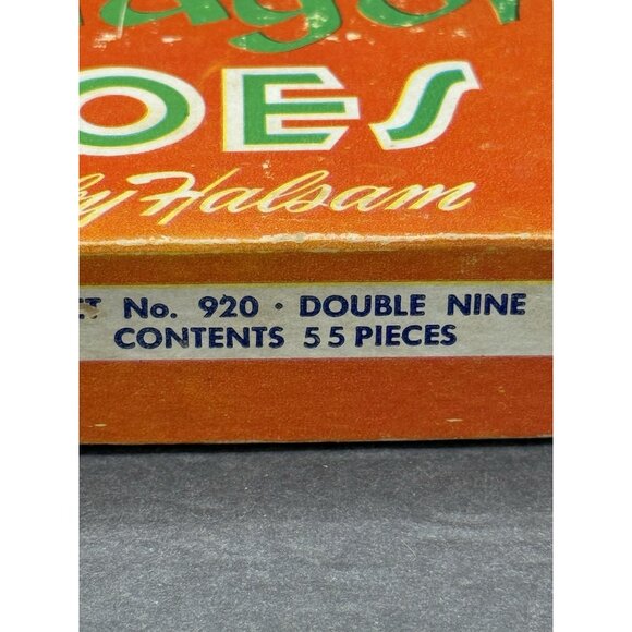 Vintage Halsam Dragon Dominoes Set No. 920 Double Nine Domino Game W/ Directions - Picture 2 of 5